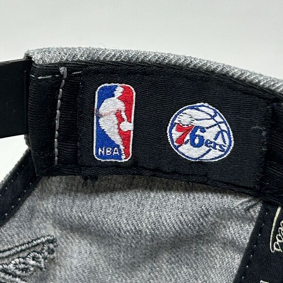 Philadelphia 76ers Hat Baseball Cap Mitchell & Ness Basketball NBA Snapback Gray - Picture 10 of 11